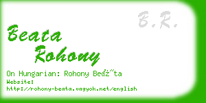 beata rohony business card